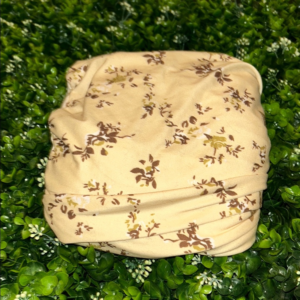Floral High Low Dress - Cream and Brown - Picture 6 of 6